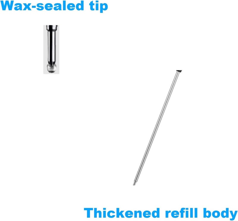 MengRan 4.5'' Ballpoint Ink Pen Refills for Twist Pens,1mm Medium Tip, Compatible with Cross Pen Refills (8511)(10 Pcs Blue Ink) - Image 3